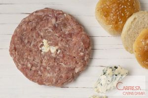 HAMBURGUESA DE CERDO  CON ROQUEFORT sin conservantes ni glujten) -Tienda de Sarriá de Ter o domicilio