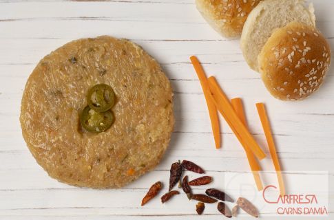 HAMBURGUESA 100% POLLO CON JALAPEÑOS (sin consevantes ni gluten) Tienda Sarrià de Ter o domicilio