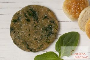 HAMBURGUESA  100%  PIT DE POLLASTRE AMB ESPINACS ( sense conservants ni gluten) - Disponible Sarrià de Ter 